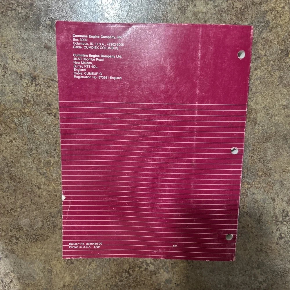 Cummins Troubleshooting and Repair Manual N14 Engines 1990/3810456